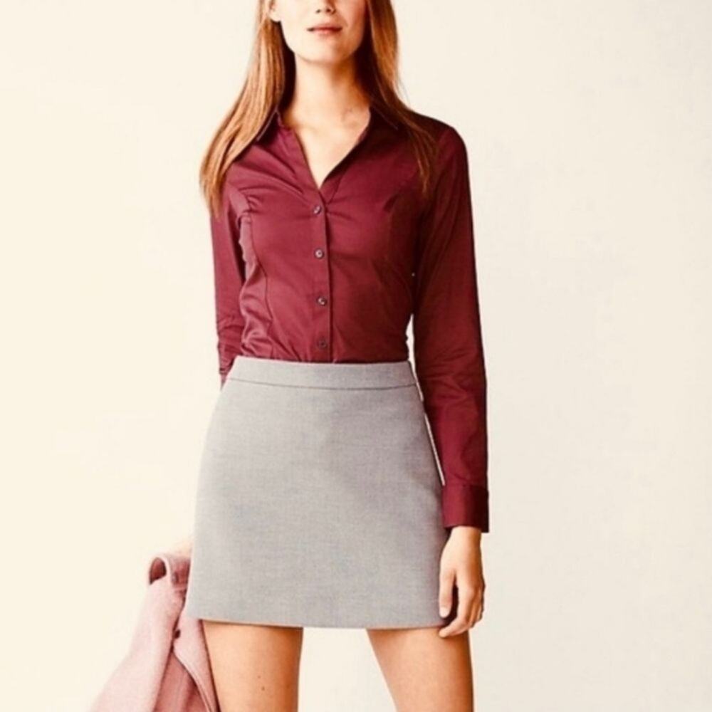Express Burgundy Essential Button-Up Bodysuit